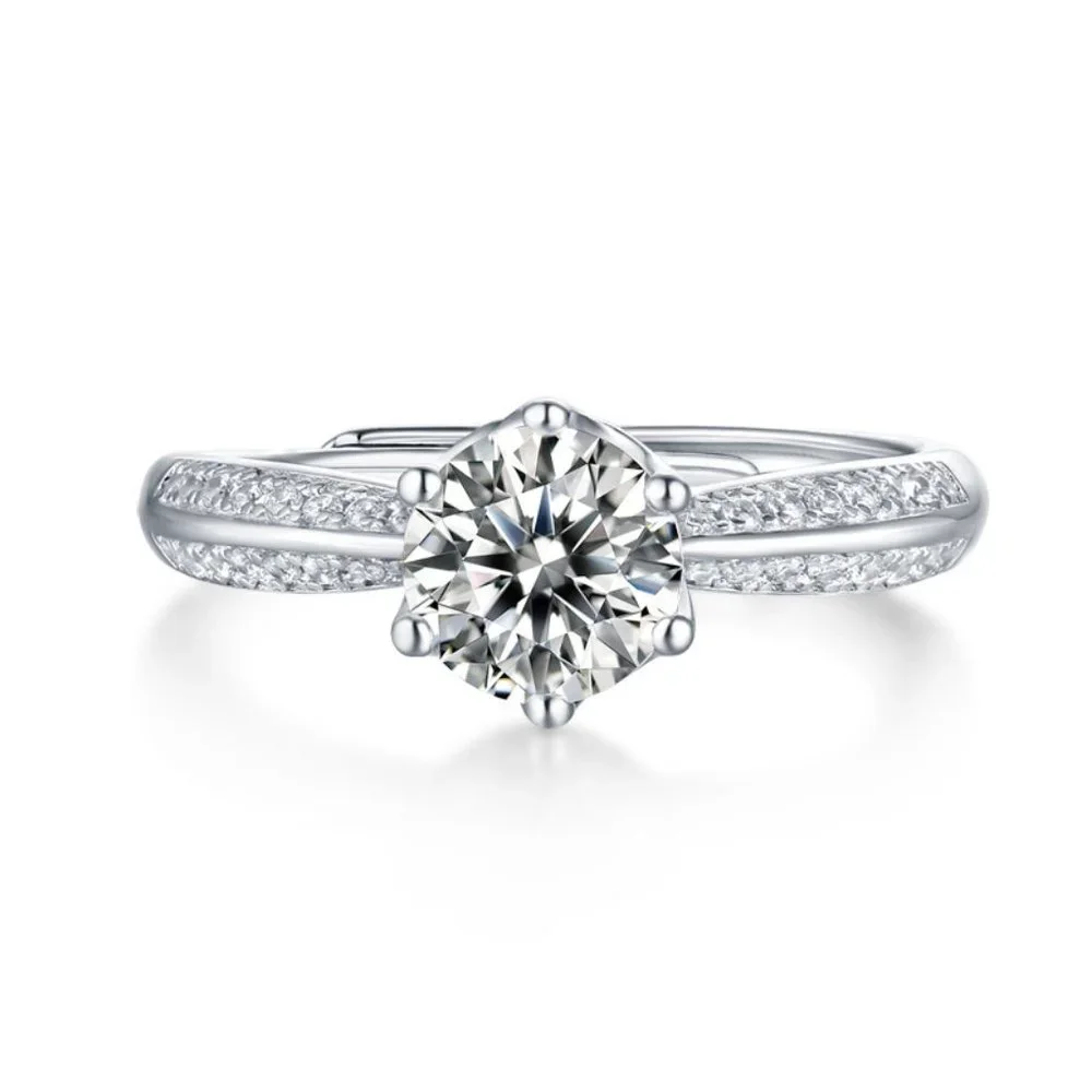 Certified 3ct. t.w. Moissanite Diamond Solitaire Engagement Ring NEW A